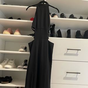 Nasty gal cutout halter gown dress black size medium